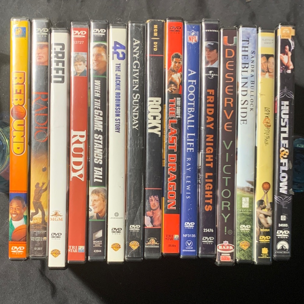 Collection of 15 Sports Related Movie Titles DVDs
